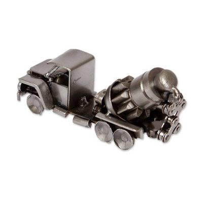 Alternate image for Recycled Metal Figurine with Concrete Mixer Truck Theme Mixing Magic