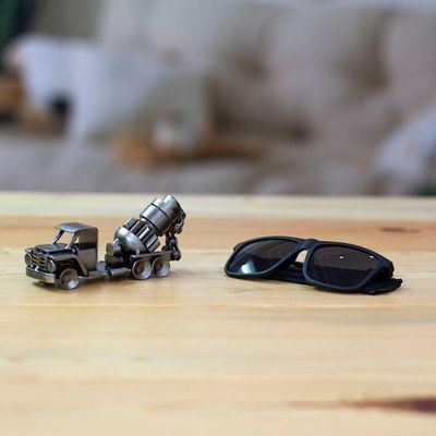 Alternate image for Recycled Metal Figurine with Concrete Mixer Truck Theme Mixing Magic