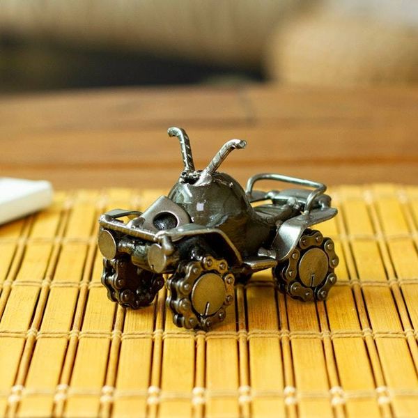Alternate image for Recycled Auto Part Mini-4 Wheeler ATV Sculpture from Mexico Rustic Mini Quad Bike