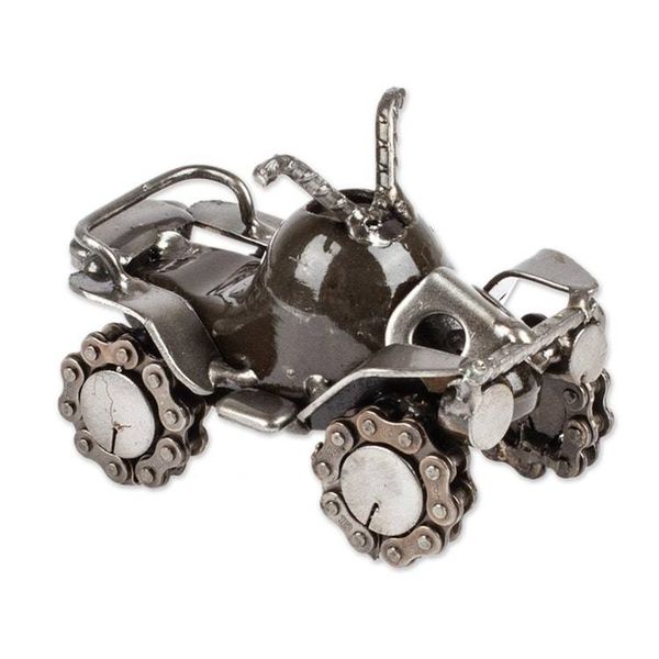 Alternate image for Recycled Auto Part Mini-4 Wheeler ATV Sculpture from Mexico Rustic Mini Quad Bike