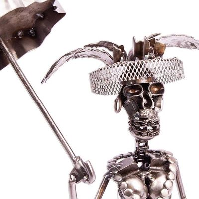 Alternate image for Handcrafted Scrap Metal Catrina Statuette Rustic Catrina I