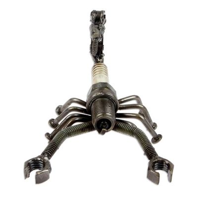 Alternate image for Handmade Eco-Friendly Recycled Metal Figurine of a Scorpion Splendid Scorpion