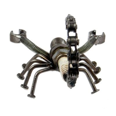 Alternate image for Handmade Eco-Friendly Recycled Metal Figurine of a Scorpion Splendid Scorpion