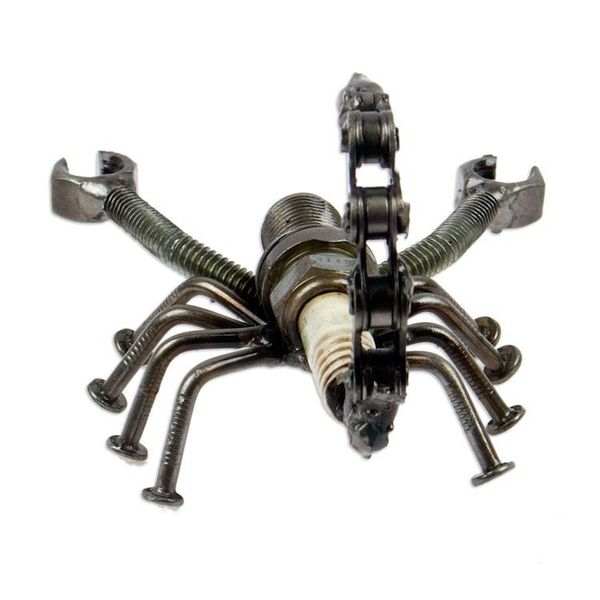 Alternate image for Handmade Eco-Friendly Recycled Metal Figurine of a Scorpion Splendid Scorpion
