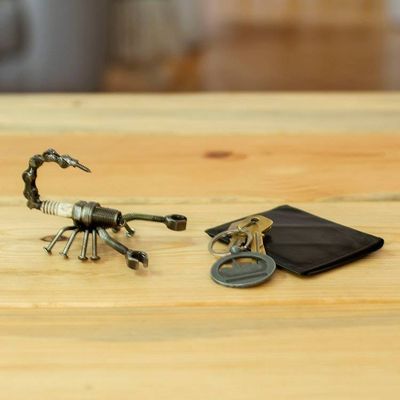Alternate image for Handmade Eco-Friendly Recycled Metal Figurine of a Scorpion Splendid Scorpion