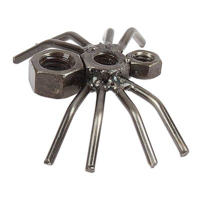 Alternate image for Eco-Friendly Recycled Metal Figurine with Spider Motif Curious Spider