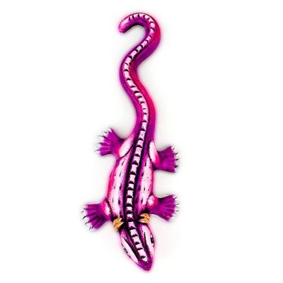 Alternate image for Hand-Painted Ceramic Alebrije Purple Iguana Sculpture Exotic Purple Friend