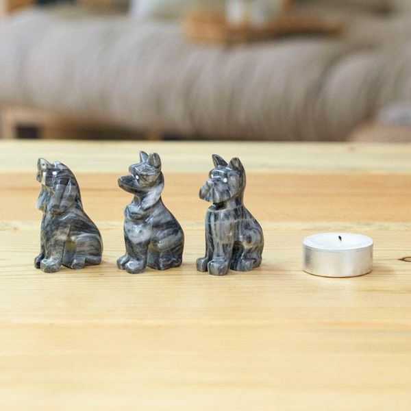 Alternate image for Animal-Themed 3-Piece Dog Marble Figurine Set in Blue Tones Tails from the Sea