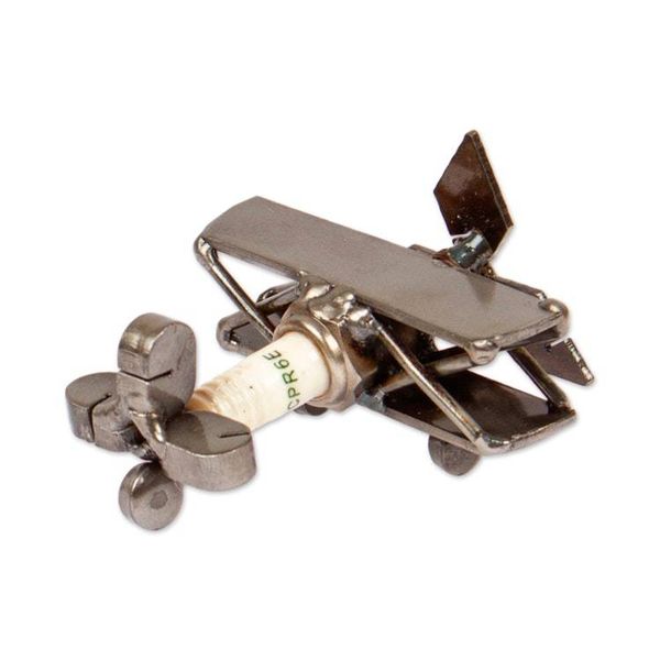 Alternate image for Artisan-Made Upcycled Plane Metal Sculpture from Mexico Nouveau Voyage