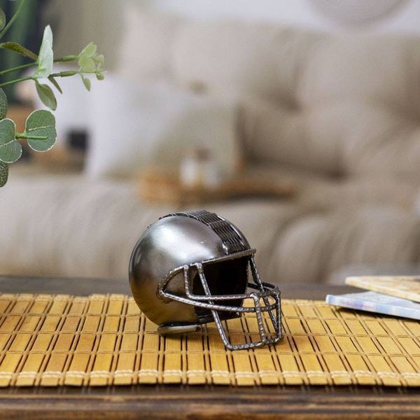 Alternate image for Sport-Themed Upcycled Football Helmet Metallic Sculpture New Player
