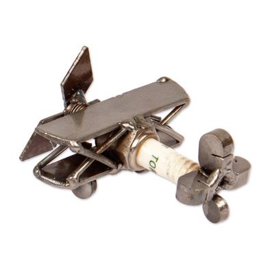 Alternate image for Artisan-Made Upcycled Plane Metal Sculpture from Mexico Nouveau Voyage