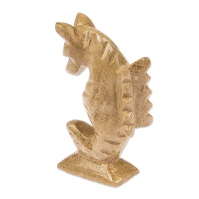 Alternate image for Mexican Handcrafted Seahorse Marble Figurine in Earthy Tones Serenity of Gallantry