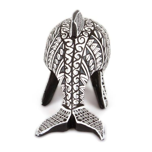 Alternate image for Sea Life-Themed Black and White Alebrije Dolphin Sculpture Marine Hades