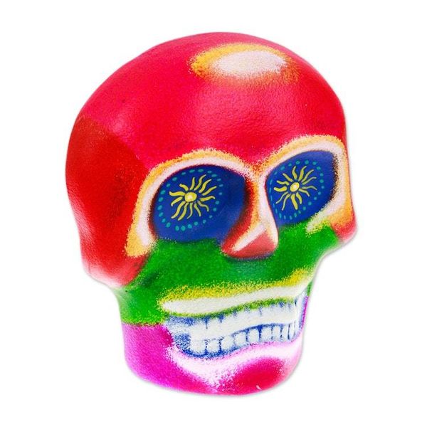 Alternate image for Day of the Dead Hand-Painted Colorful Ceramic Skull Mask Underworld Face