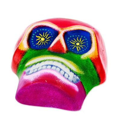 Alternate image for Day of the Dead Hand-Painted Colorful Ceramic Skull Mask Underworld Face