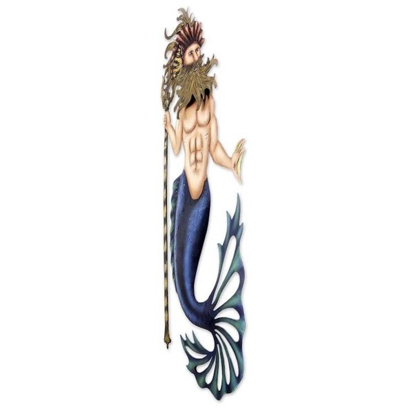 Alternate image for Handcrafted Steel Wall Art from Mexico Conch King Triton