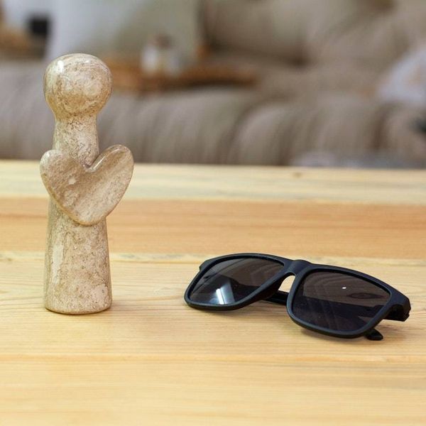 Alternate image for Minimalist Hand-Carved Brown Marble Figurine Made in Mexico Angel of Earth