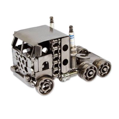 Alternate image for Polished Eco-Friendly Upcycled Truck Sculpture from Mexico New Roads