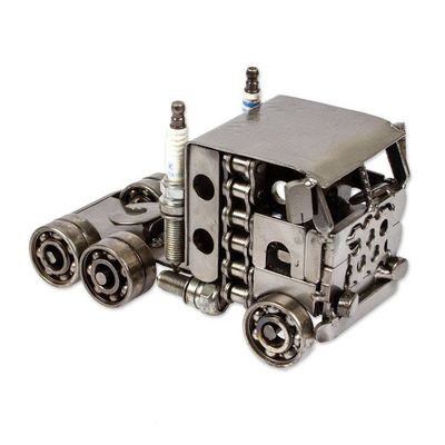 Alternate image for Polished Eco-Friendly Upcycled Truck Sculpture from Mexico New Roads