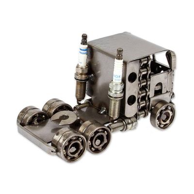 Alternate image for Polished Eco-Friendly Upcycled Truck Sculpture from Mexico New Roads