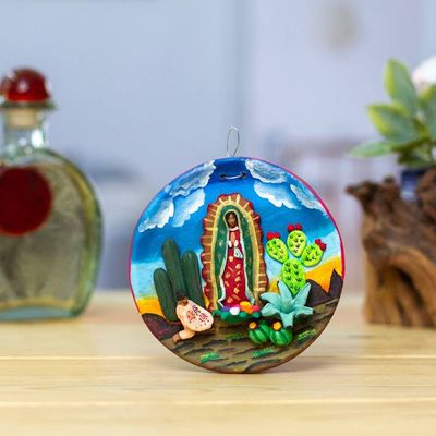 Alternate image for Guadalupe Virgin Apparition to Juan Diego Ceramic Wall Art Virgin of Tepeyac