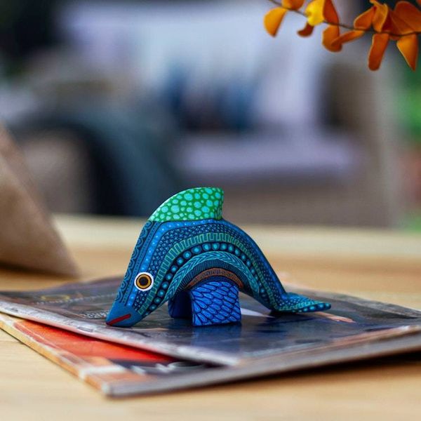 Alternate image for Hand Painted Dolphin Alebrije Ocean Dolphin