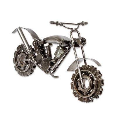Alternate image for Inspirational Eco-Friendly Upcycled Motorcycle Sculpture Mini Fieriness