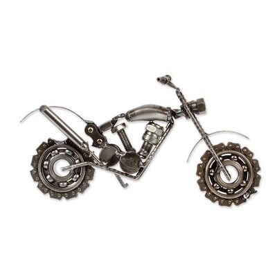 Alternate image for Inspirational Eco-Friendly Upcycled Motorcycle Sculpture Mini Fieriness