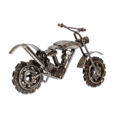 Alternate image for Inspirational Eco-Friendly Upcycled Motorcycle Sculpture Mini Fieriness