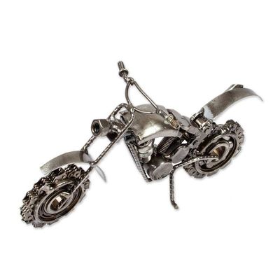 Alternate image for Inspirational Eco-Friendly Upcycled Motorcycle Sculpture Mini Fieriness