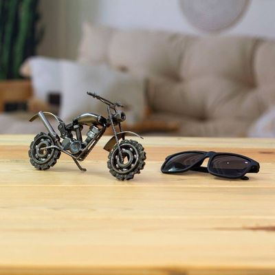 Alternate image for Inspirational Eco-Friendly Upcycled Motorcycle Sculpture Mini Fieriness