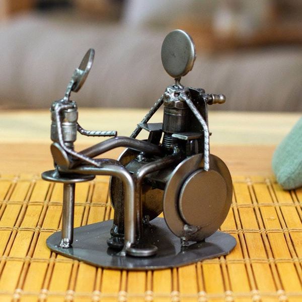 Alternate image for Eco-Friendly Inspirational Polished Upcycled Metal Sculpture Rehabilitation