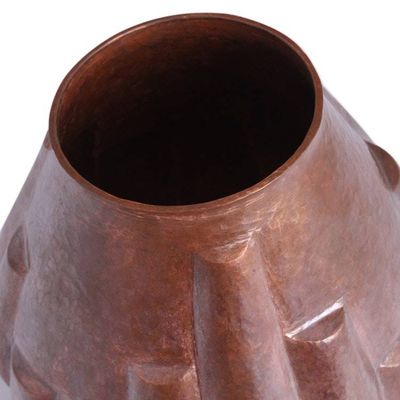 Alternate image for Handcrafted Curved Motif Copper Vase from Mexico Curved Sequence