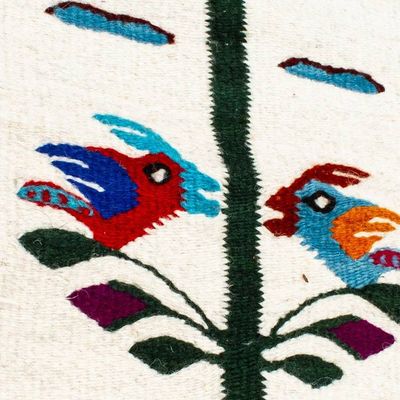 Alternate image for Spring-Themed Colorful 100 Wool Table Runner from Mexico Spring Feast