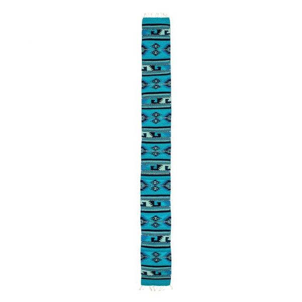 Alternate image for Traditional 100 Wool Table Runner in Caribbean Blue Hues Banquet in Caribbean Blue