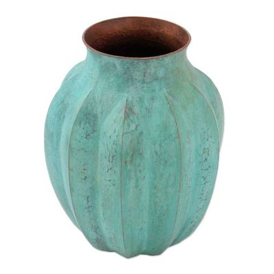 Alternate image for Antiqued Copper Vase from Mexico Antique Lines