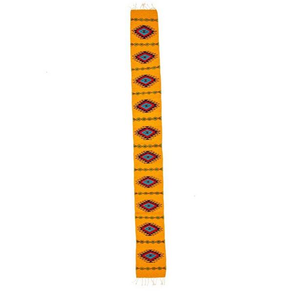 Alternate image for Diamond-Themed Marigold 100 Wool Table Runner from Mexico Jewels of Marigold