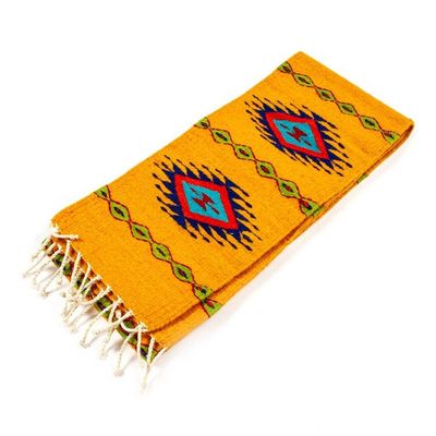 Alternate image for Diamond-Themed Marigold 100 Wool Table Runner from Mexico Jewels of Marigold