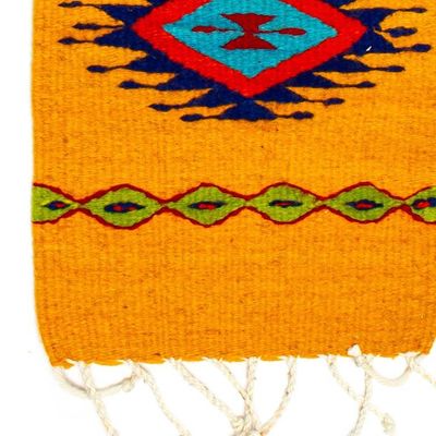 Alternate image for Diamond-Themed Marigold 100 Wool Table Runner from Mexico Jewels of Marigold