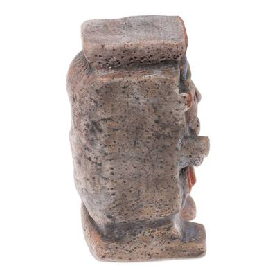 Alternate image for Hand-Painted Folk Art Traditional Tlaloc Ceramic Sculpture Tlaloc Emblem