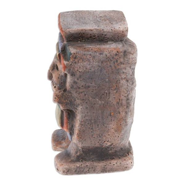 Alternate image for Hand-Painted Folk Art Traditional Tlaloc Ceramic Sculpture Tlaloc Emblem