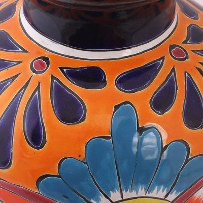 Alternate image for Talavera-Style Ceramic Vase Crafted in Mexico Floral Display