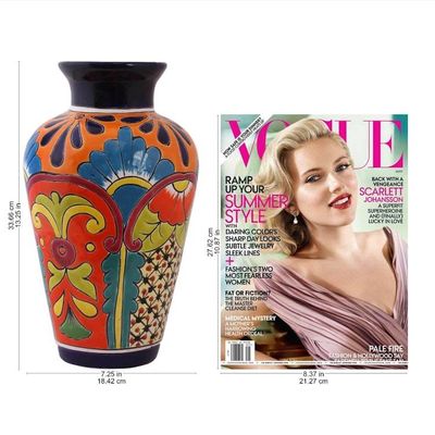 Alternate image for Talavera-Style Ceramic Vase Crafted in Mexico Floral Display
