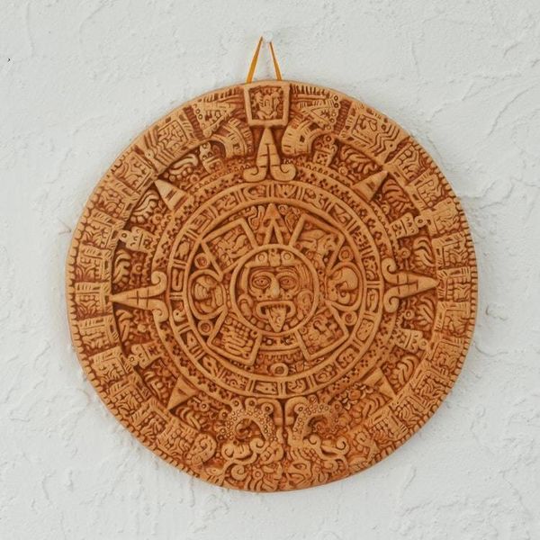 Alternate image for Archaeological Ceramic SunStone from Mexico Aztec Calendar in Tan