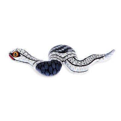 Alternate image for Snake Wood Alebrije-Style Sculpture in White Grey and Black Enchanting Snake