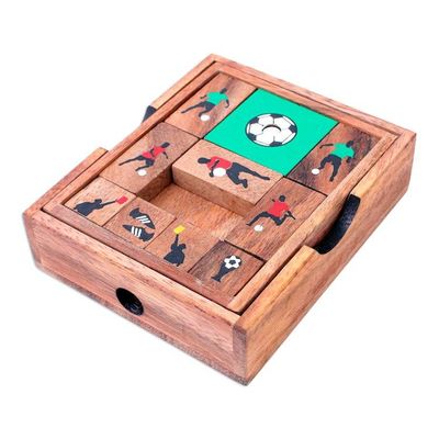 Alternate image for Handcrafted Raintree Wood Sliding Football Game Football Escape