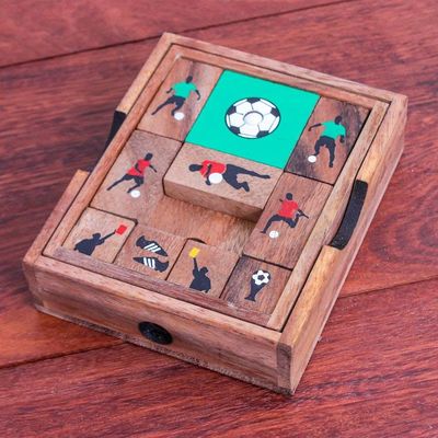 Alternate image for Handcrafted Raintree Wood Sliding Football Game Football Escape