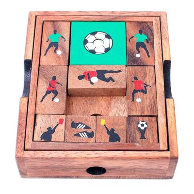 Alternate image for Handcrafted Raintree Wood Sliding Football Game Football Escape