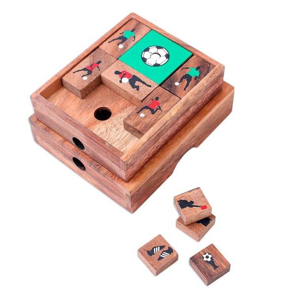 Alternate image for Handcrafted Raintree Wood Sliding Football Game Football Escape