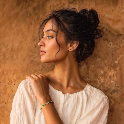 Alternate image for High-Polished Brass and Multi-Gemstone Star Beaded Bracelet Thriving Sincere Love